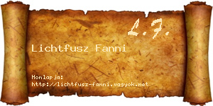 Lichtfusz Fanni névjegykártya